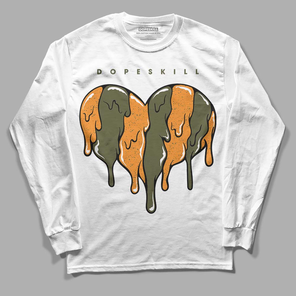 Olive 5s superstreetwear Long Sleeve T-Shirt Slime Drip Heart Graphic