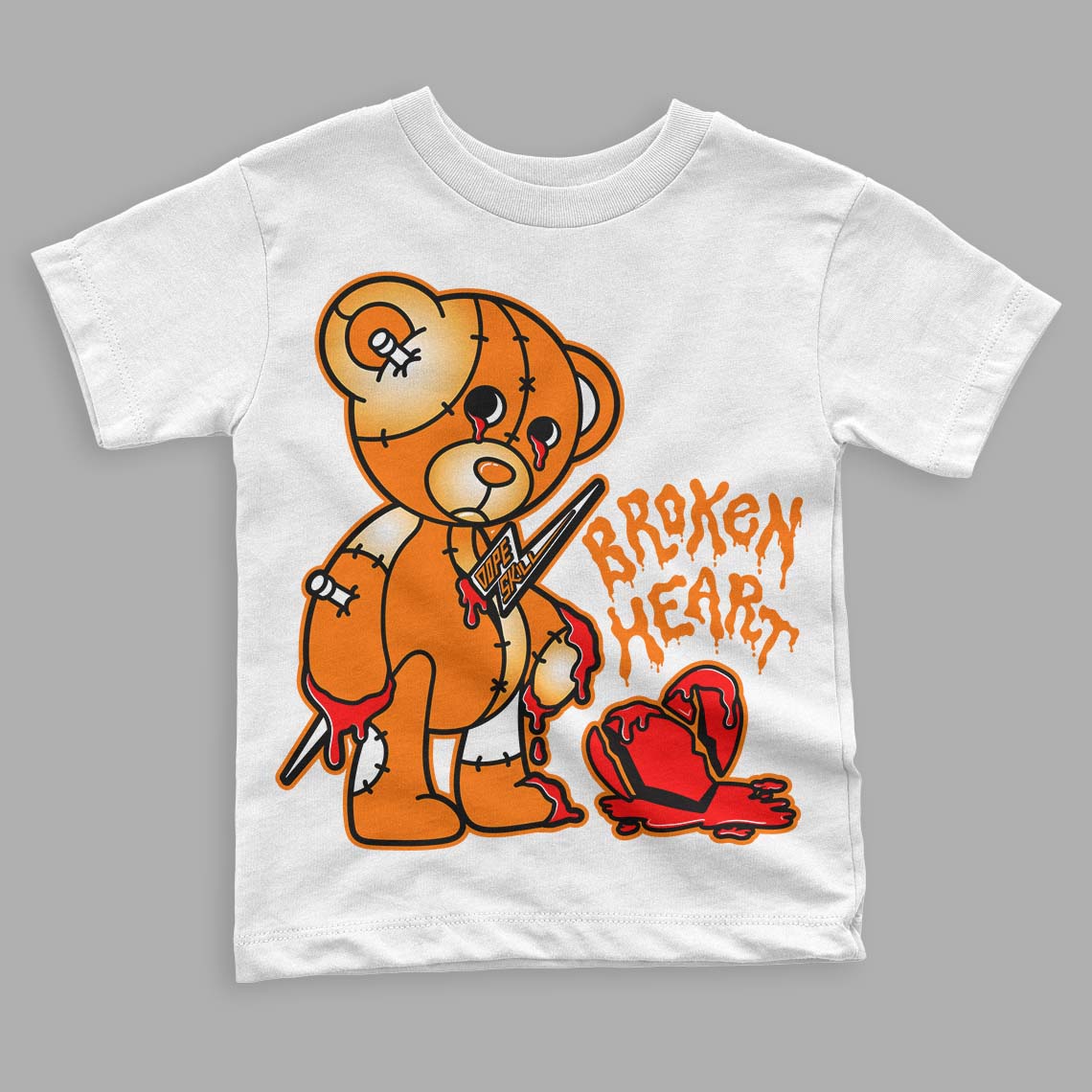 Dunk Low Magma Orange superstreetwear Toddler Kids T-shirt Broken Heart Graphic