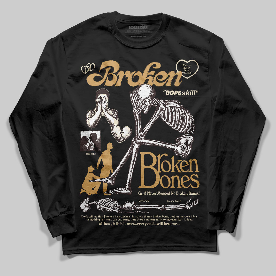Earth 5s superstreetwear Long Sleeve T-Shirt Broken Bones Graphic