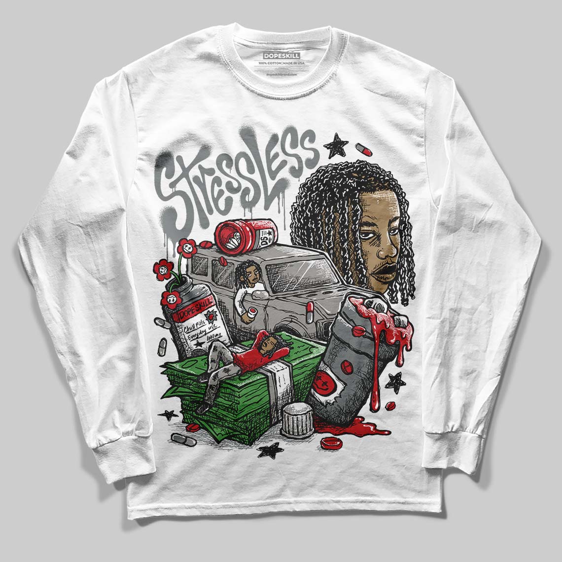 Cool Grey 9s superstreetwear Long Sleeve T-Shirt Stressless Graphic