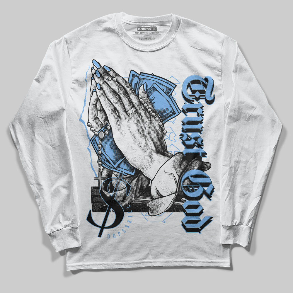 Powder Blue 9s superstreetwear Long Sleeve T-Shirt Trust God Graphic
