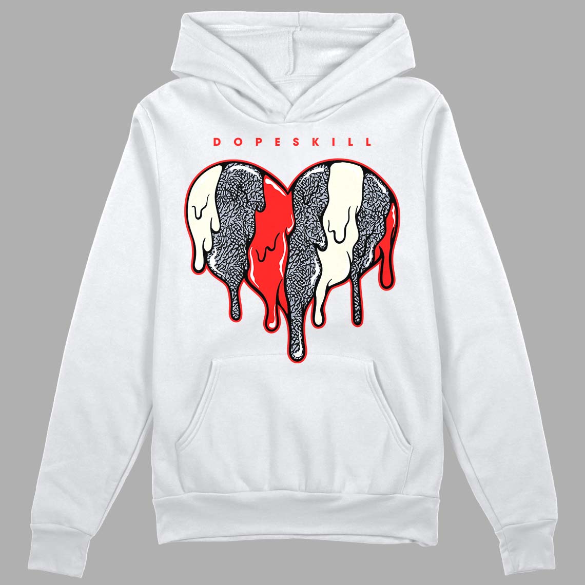 White Cement Reimagined 3s superstreetwear Hoodie Sweatshirt Slime Drip Heart Graphic