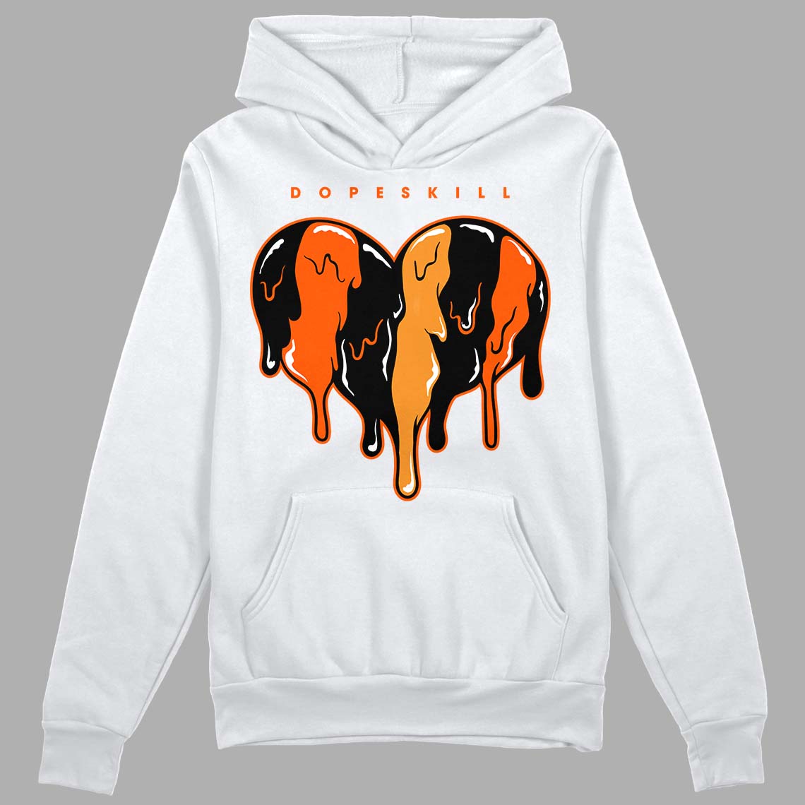 Brilliant Orange 12s superstreetwear Hoodie Sweatshirt Slime Drip Heart Graphic