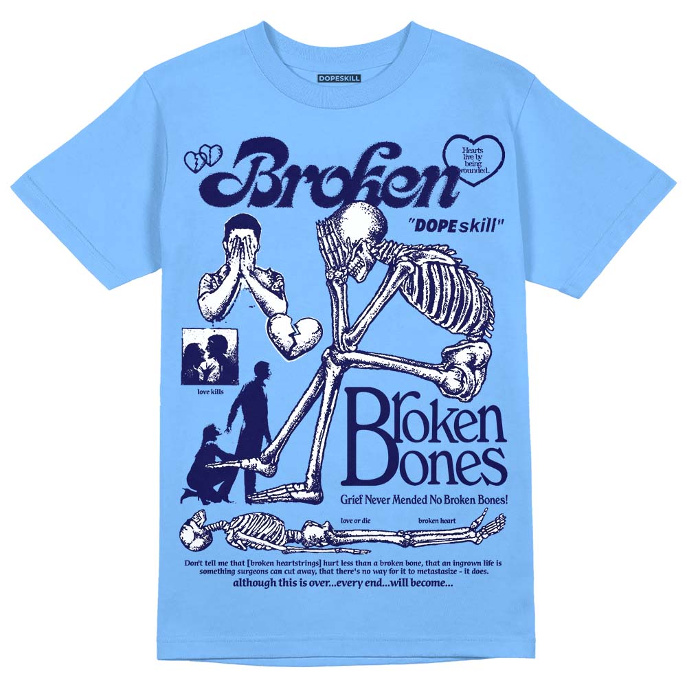 Powder Blue 9s superstreetwear Sky Blue T-shirt Broken Bones Graphic