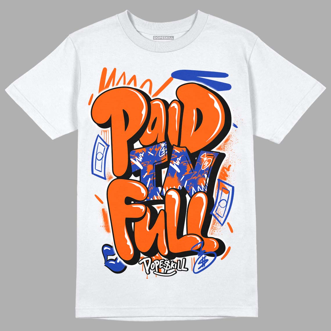 Dunk Low Futura Orange Blaze superstreetwear T-Shirt New Paid In Full Graphic