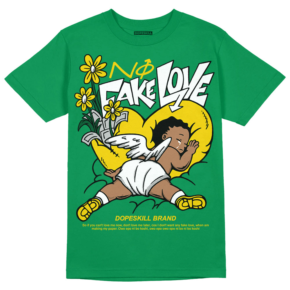 Green Collection superstreetwear Green T-shirt No Fake Love Graphic