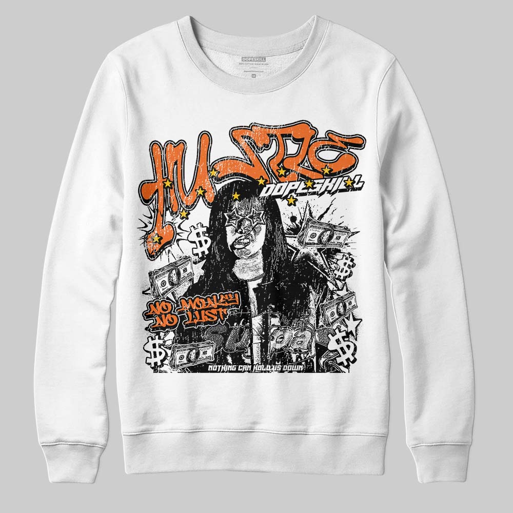 Orange Black White superstreetwear Sweatshirt No Money No Lust Graphic