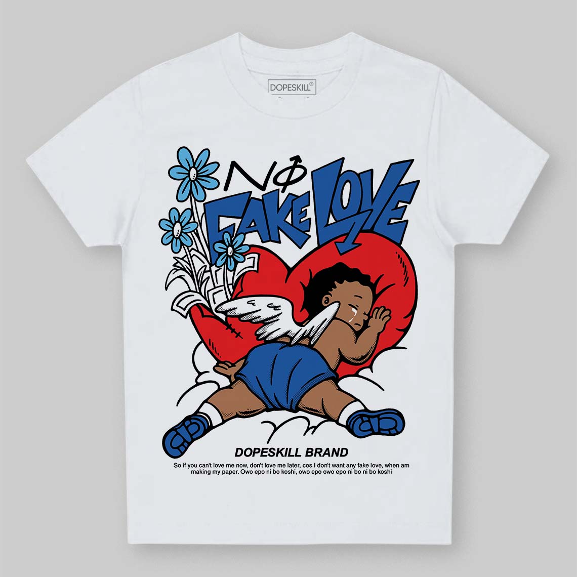 Blueberry 12s superstreetwear Toddler Kids T-shirt No Fake Love Graphic