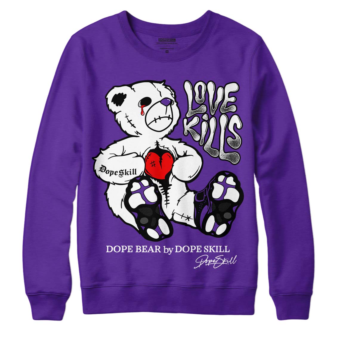Court Purple 13s superstreetwear Purple Sweatshirt Love Kills Graphic