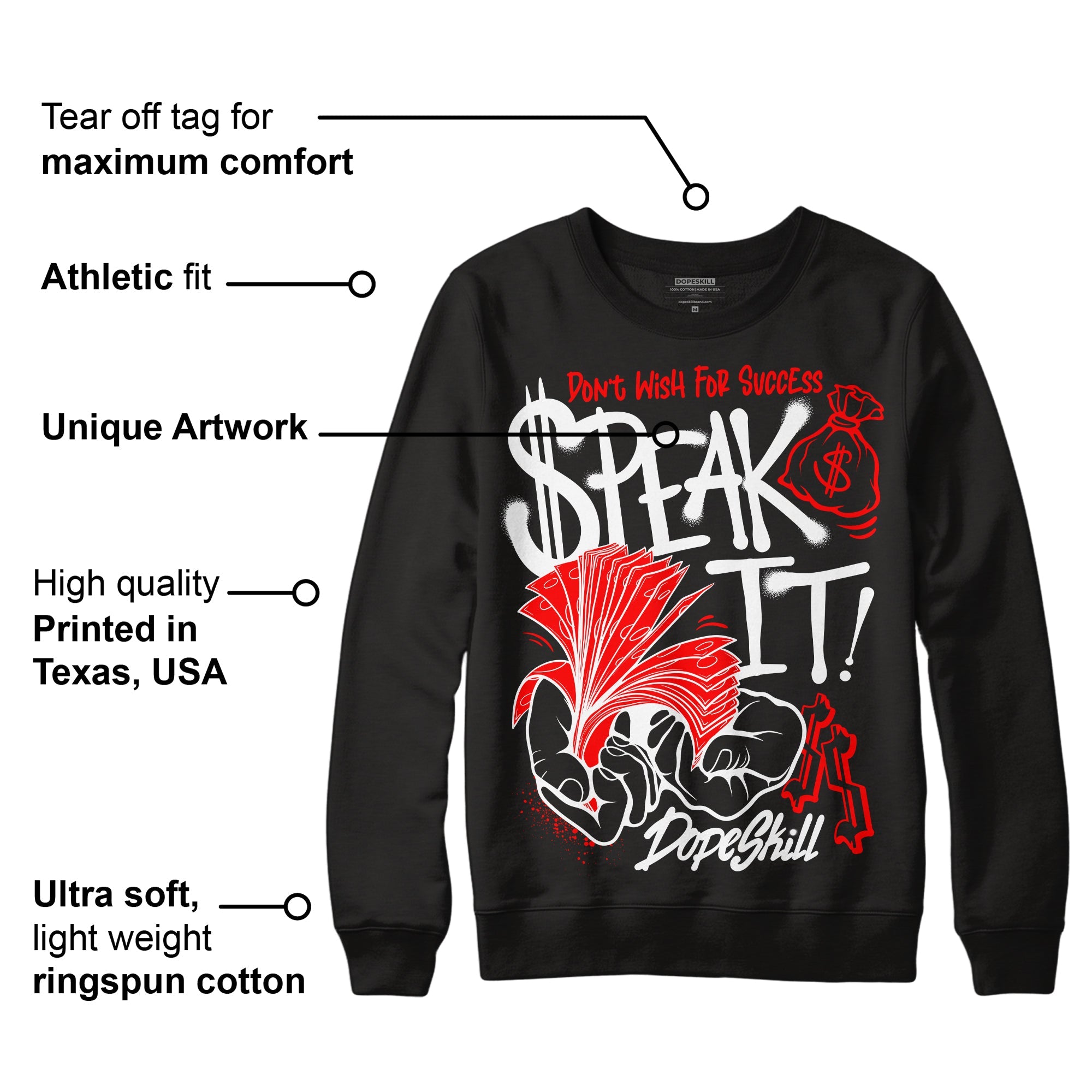 Black and White Collection superstreetwear Sweatshirt Speak It Graphic