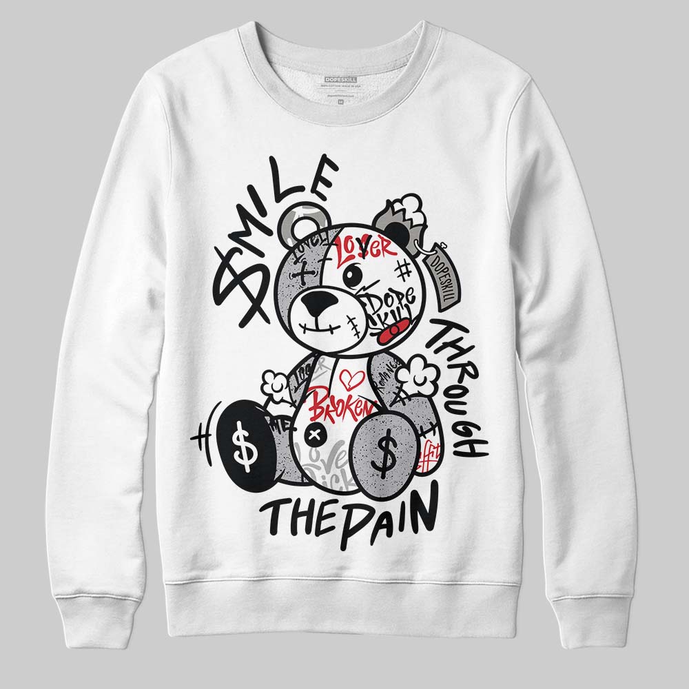 White Cement 4s superstreetwear Sweatshirt Smile Through The Pain Graphic