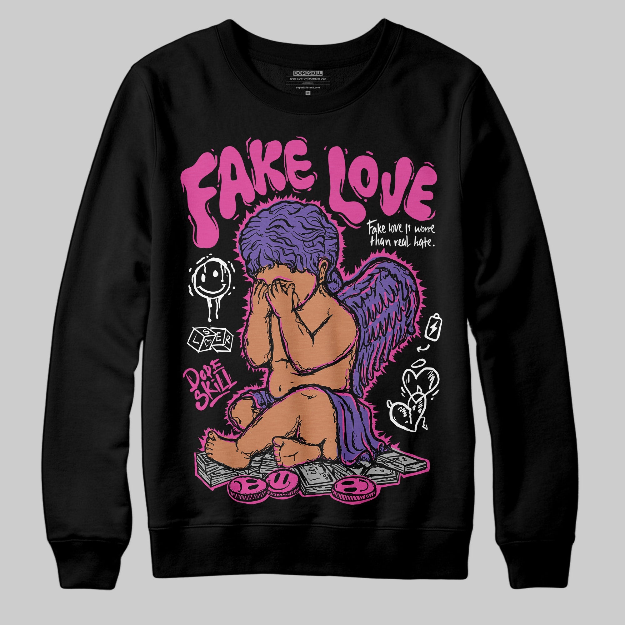 Dunk Active Fuchsia superstreetwear Sweatshirt False Love Graphic