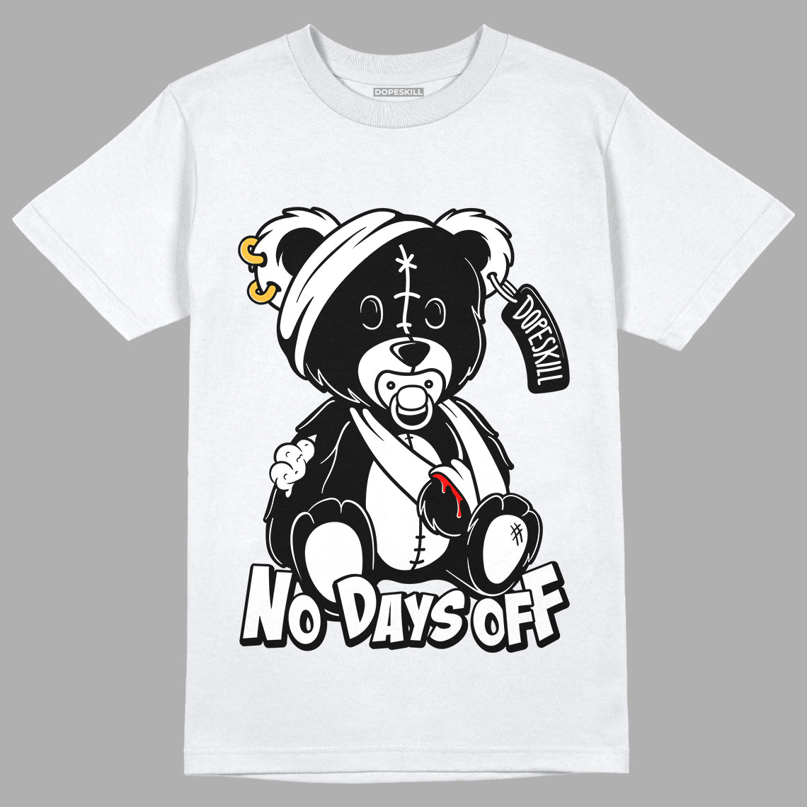 Dunk Low Panda White Black superstreetwear T-Shirt Hurt Bear Graphic