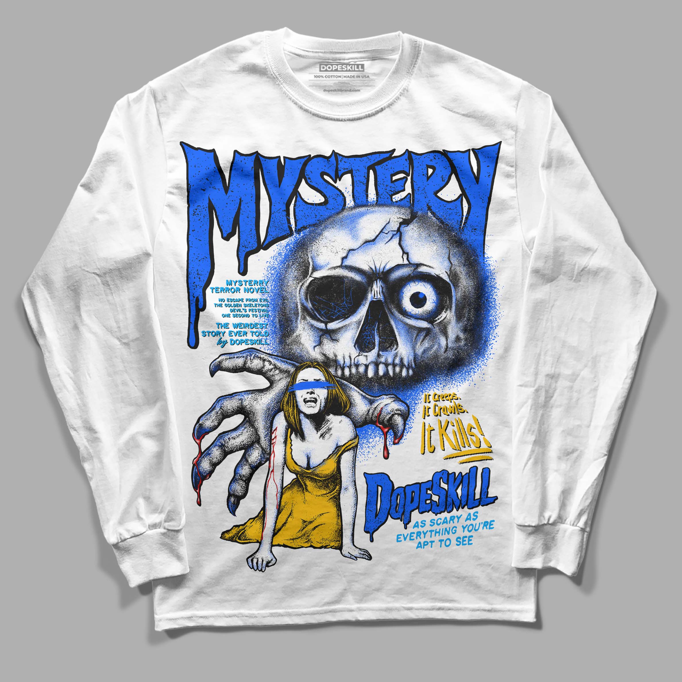 Royal Blue Collection superstreetwear Long Sleeve T-Shirt Mystery Ghostly Grasp Graphic