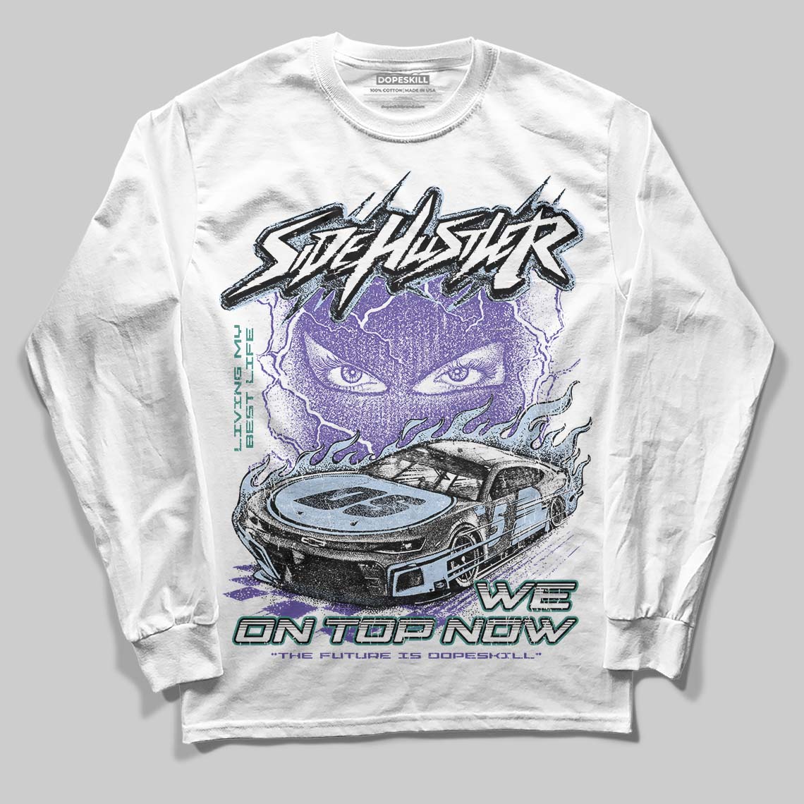 Grape 5s superstreetwear Long Sleeve T-Shirt New Side Hustler Graphic