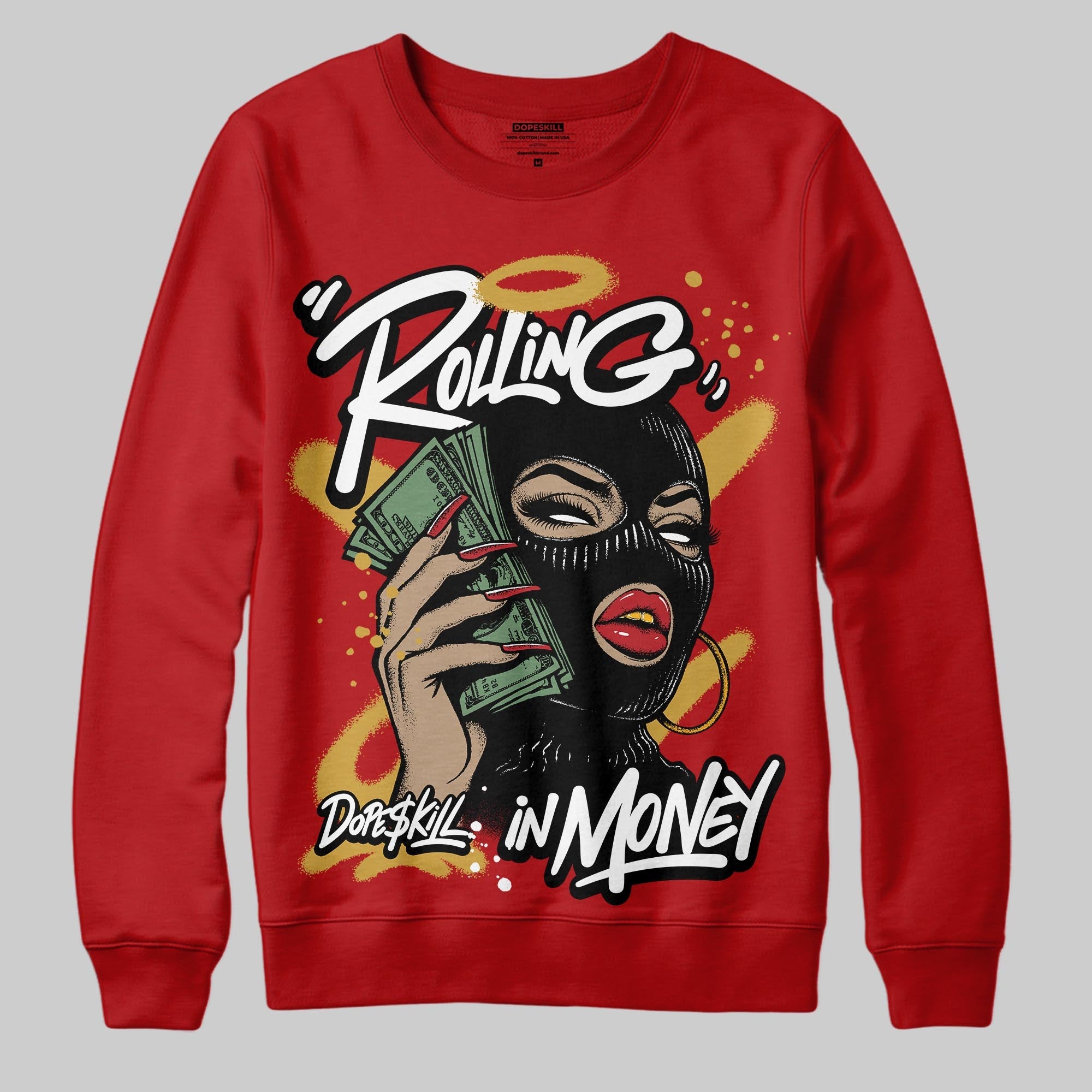 Red Collection superstreetwear Sweatshirt Rolling in Money Graphic