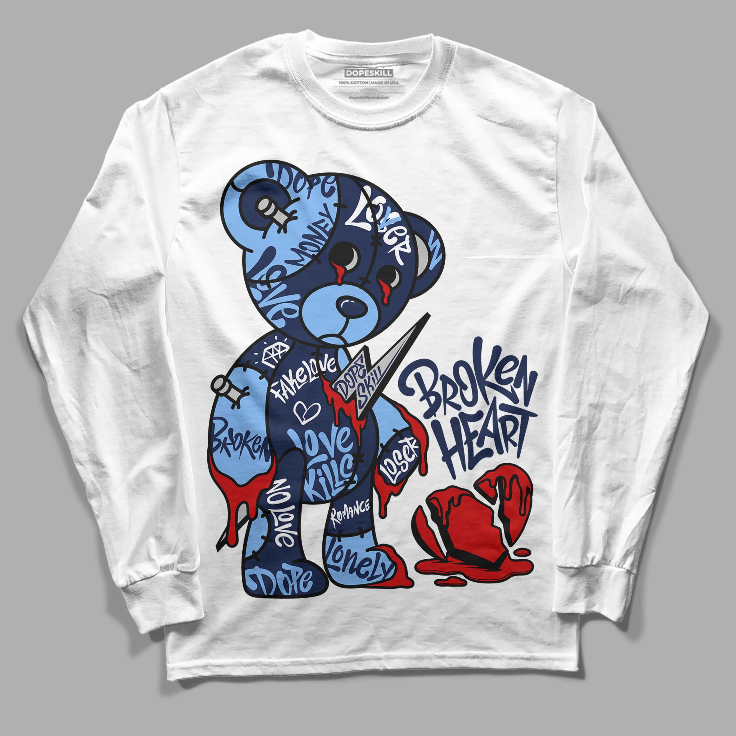 Midnight Navy 5s superstreetwear Long Sleeve T-Shirt Broken Heart Graphic