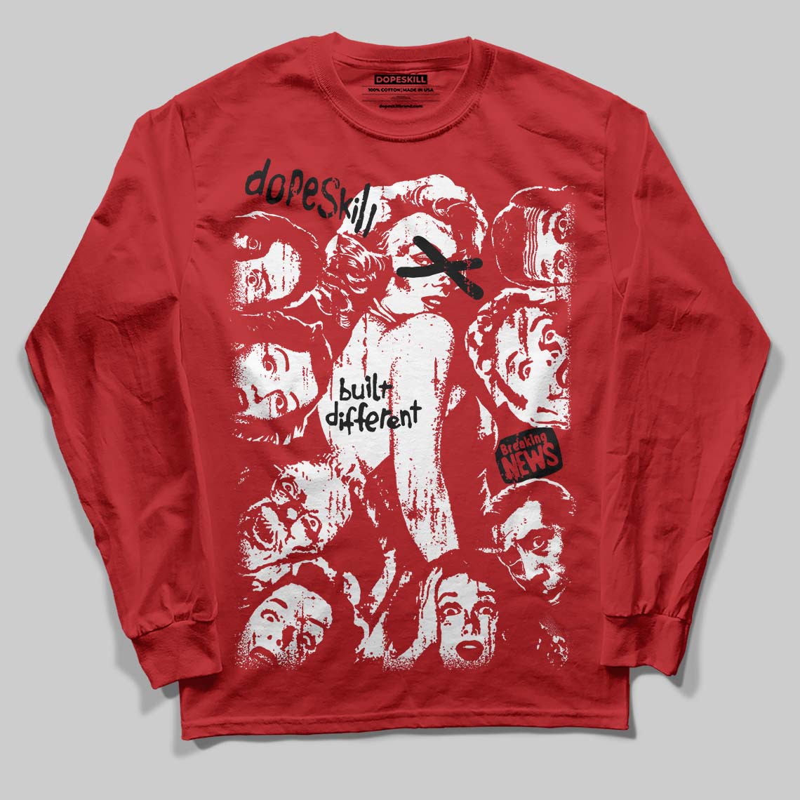 Red Collection superstreetwear Long Sleeve T-Shirt Built Different Graphic