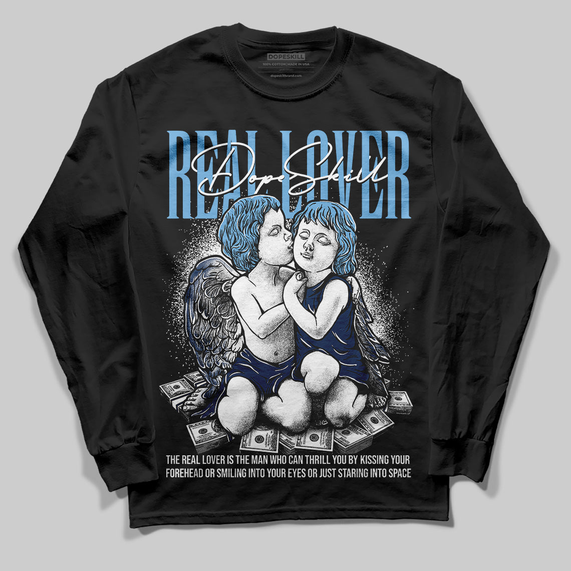 Summit White Navy 4s superstreetwear Long Sleeve T-Shirt Real Lover Graphic