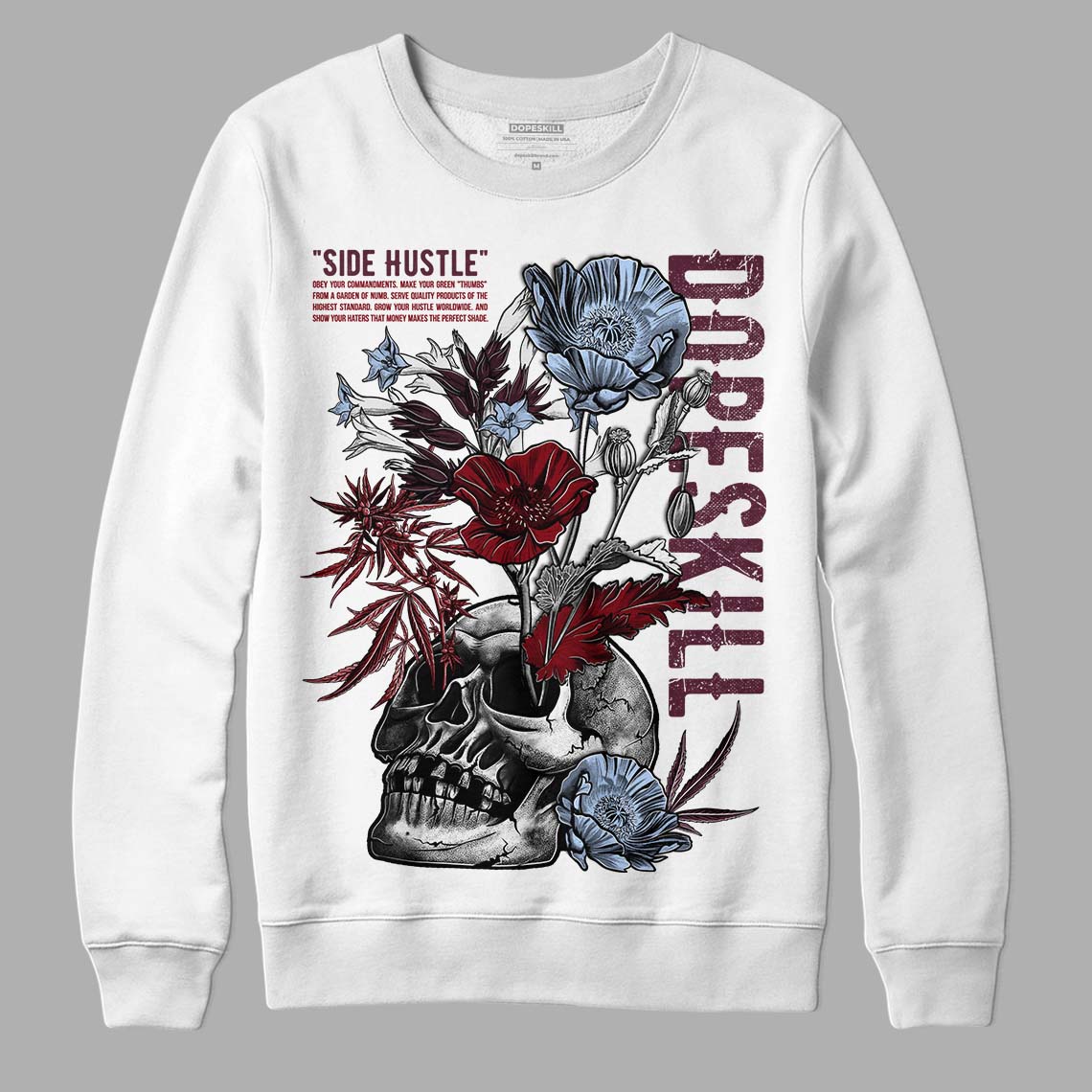 Burgundy 5s superstreetwear Sweatshirt Side Hustle Graphic