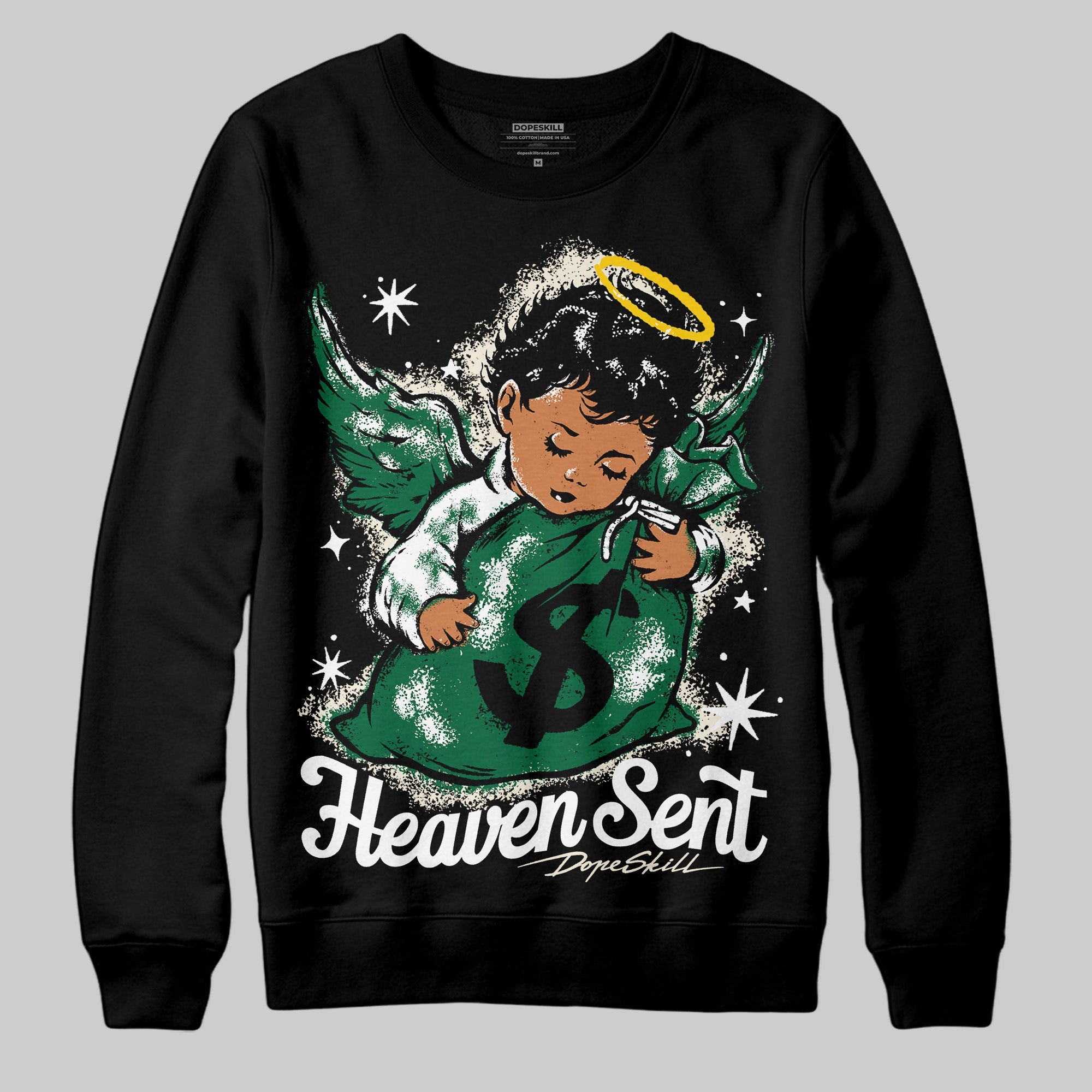 Pine Green 13s superstreetwear Sweatshirt Heaven Sent Graphic