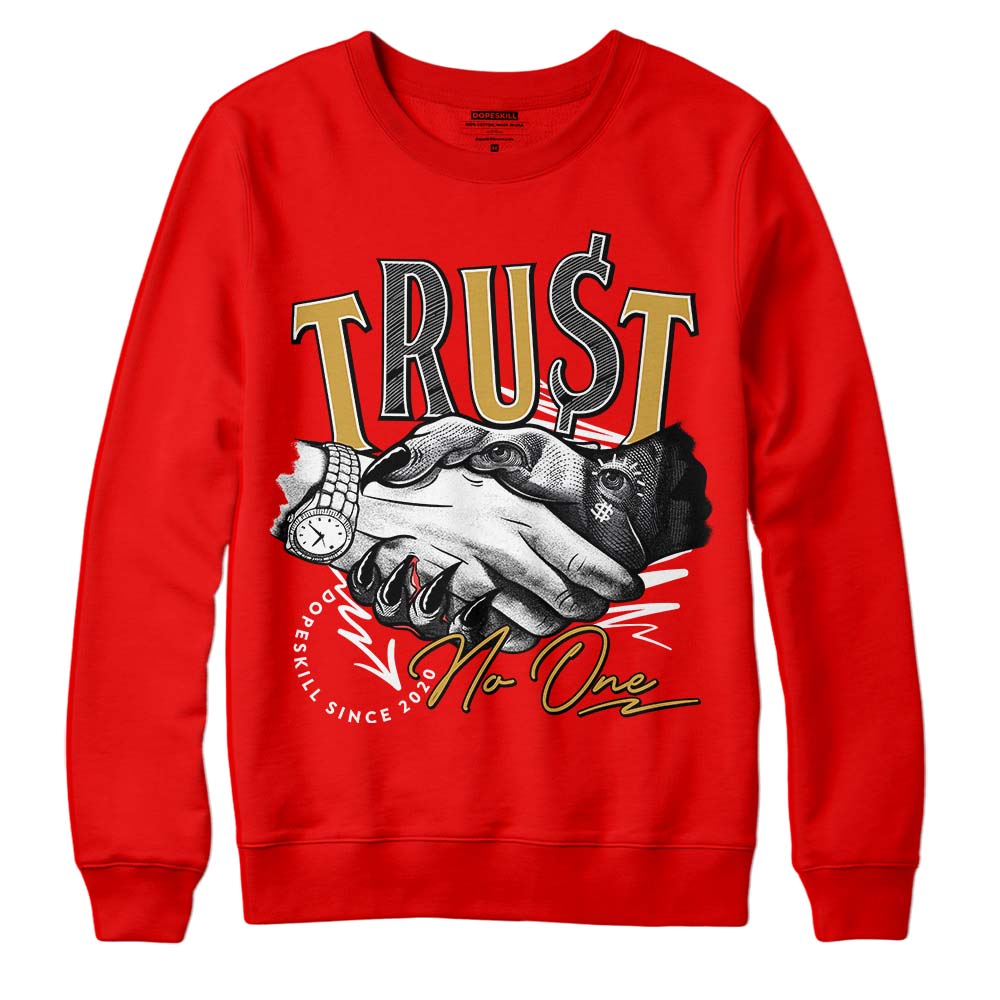 Red Collection superstreetwear Red Sweatshirt Trust No One Graphic