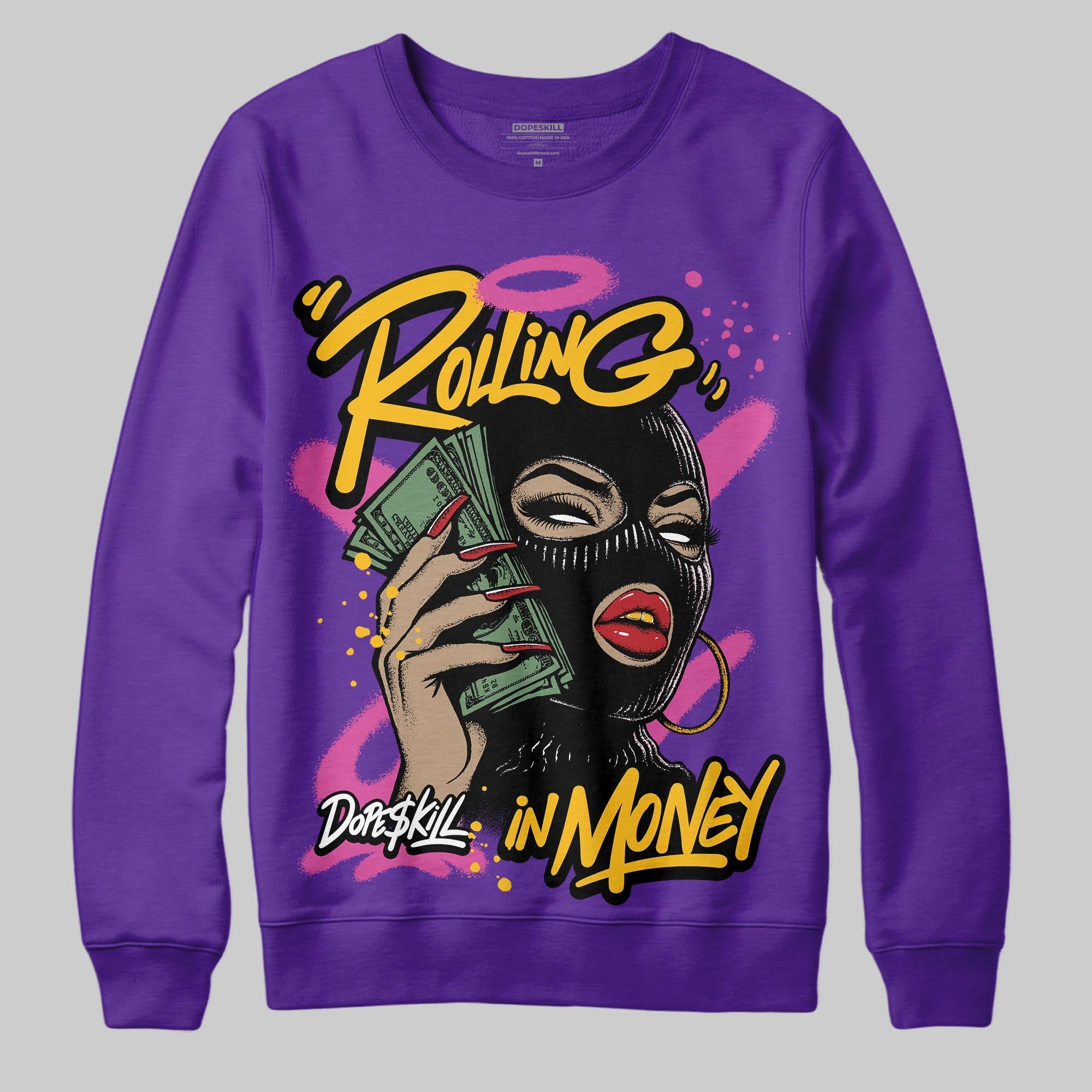 PURPLE Collection superstreetwear Sweatshirt Rolling in Money Graphic