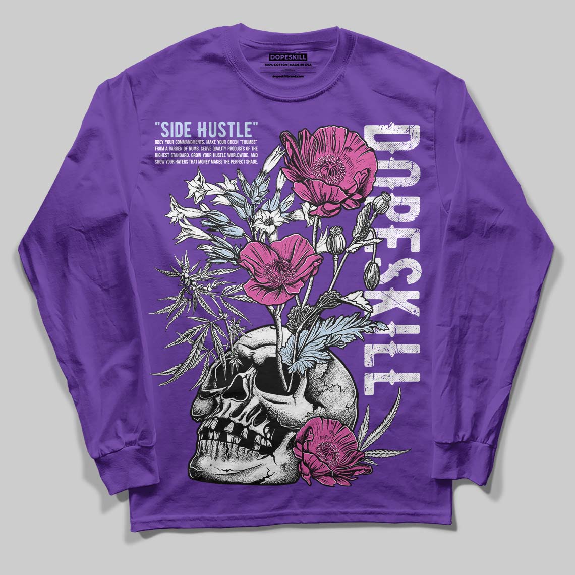 Grape 5s superstreetwear Long Sleeve T-Shirt Side Hustle Graphic