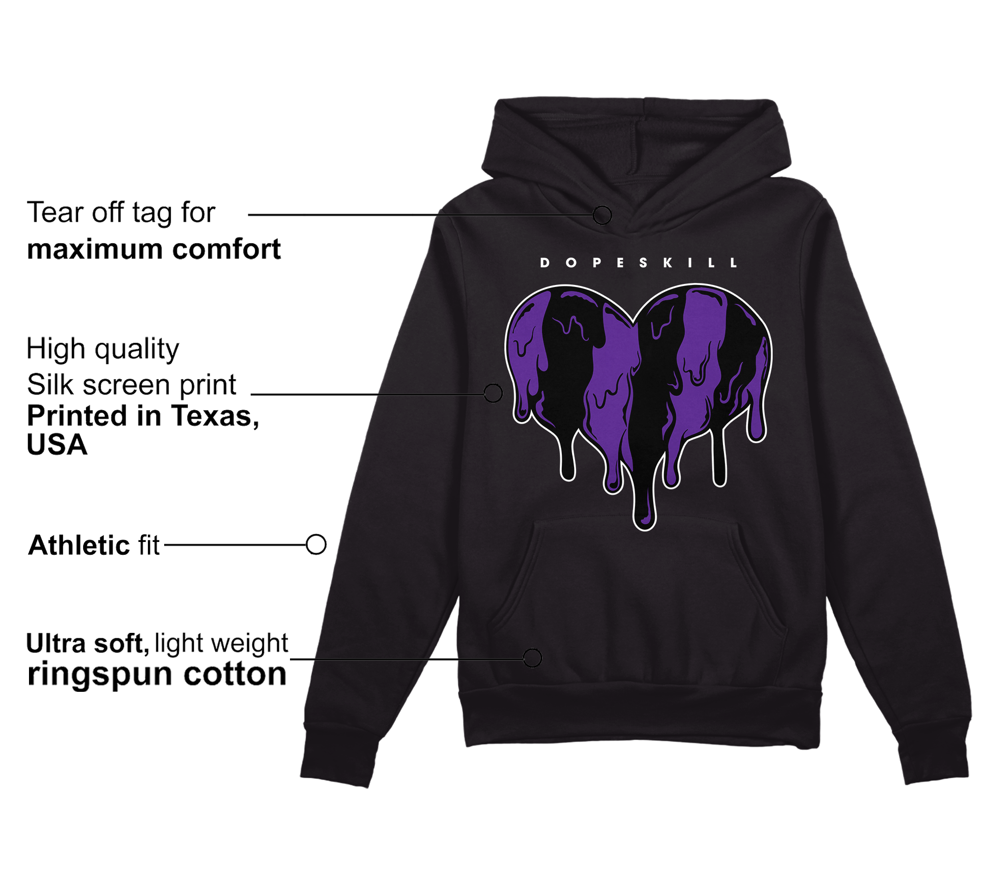AJ 13 Court Purple superstreetwear Hoodie Sweatshirt Slime Drip Heart Graphic