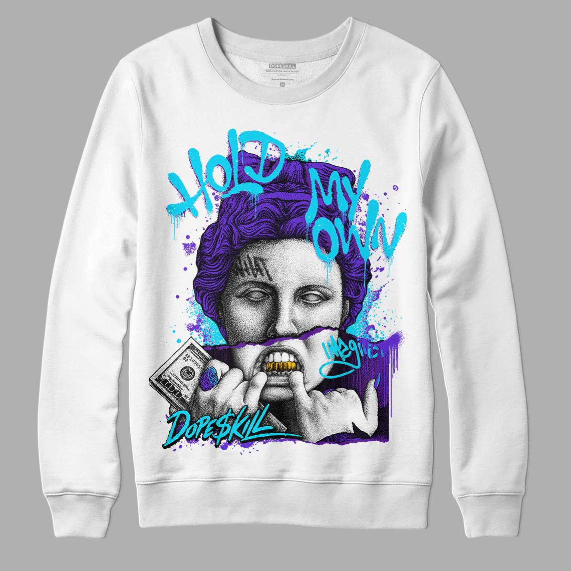 Aqua 6s superstreetwear Sweatshirt Hold My Own Graphic