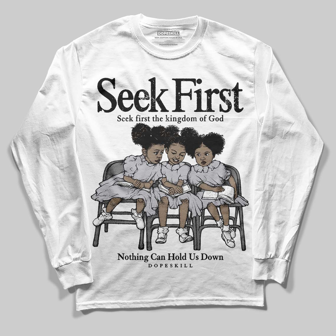 Grey Collection superstreetwear Long Sleeve T-Shirt New Seek First Graphic