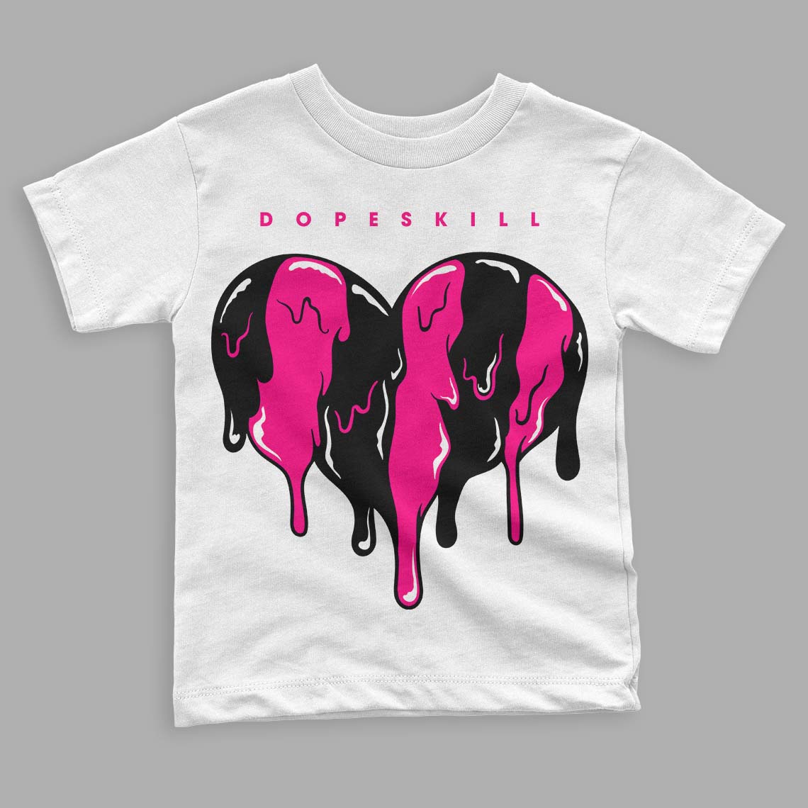 Fierce Pink 1s superstreetwear Toddler Kids T-shirt Slime Drip Heart Graphic