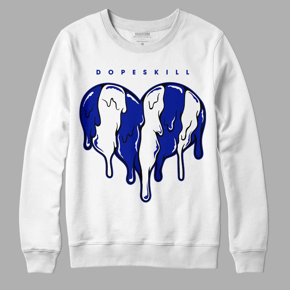 Racer Blue White Dunk Low superstreetwear Sweatshirt Slime Drip Heart Graphic