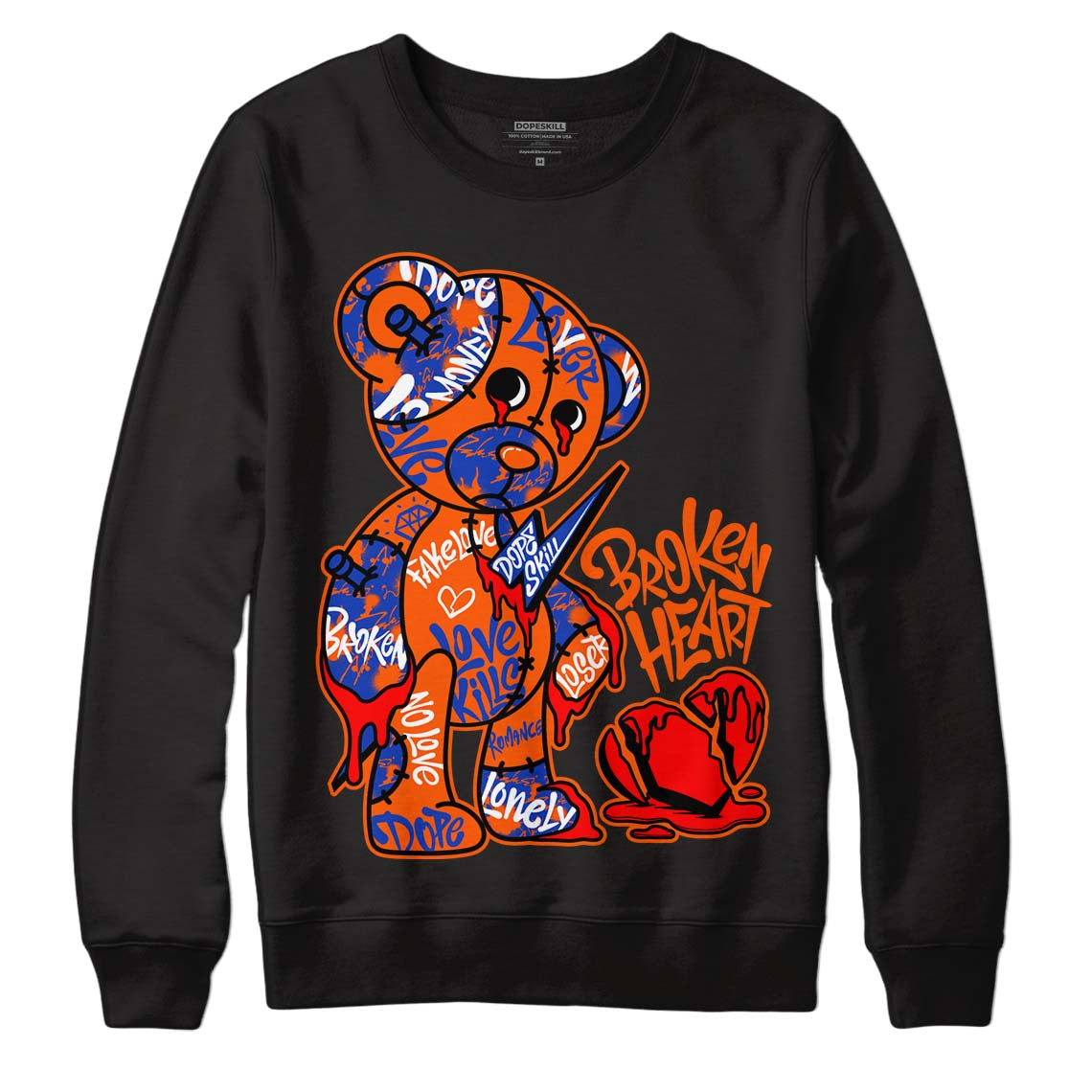 Dunk Low Futura Orange Blaze superstreetwear Sweatshirt Broken Heart Graphic