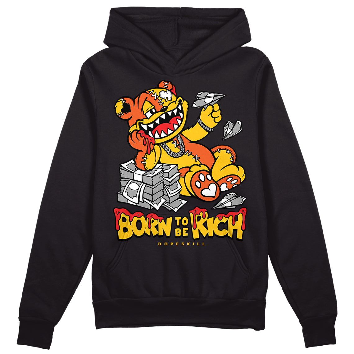 Yellow Collection superstreetwear Hoodie Sweatshirt Born To Be Rich Graphic