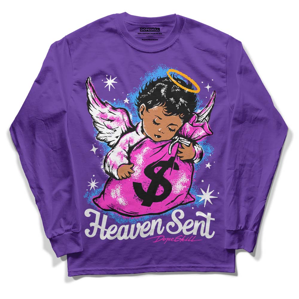 Court Purple 13s superstreetwear Purple Long Sleeve T-Shirt Heaven Sent Graphic