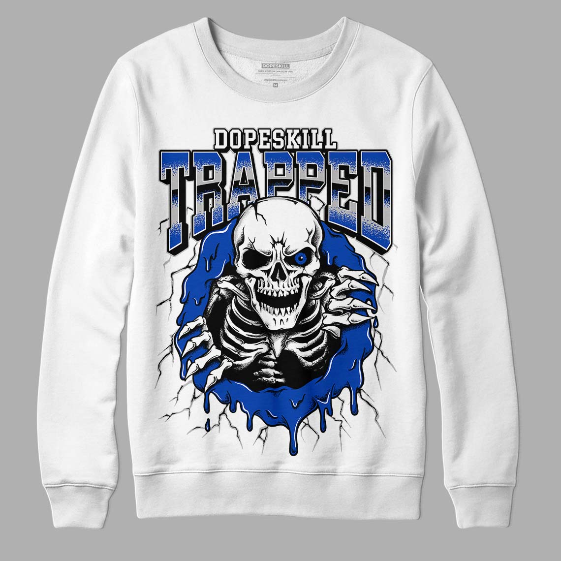 AJ 5 Racer Blue superstreetwear Sweatshirt Trapped Halloween Graphic