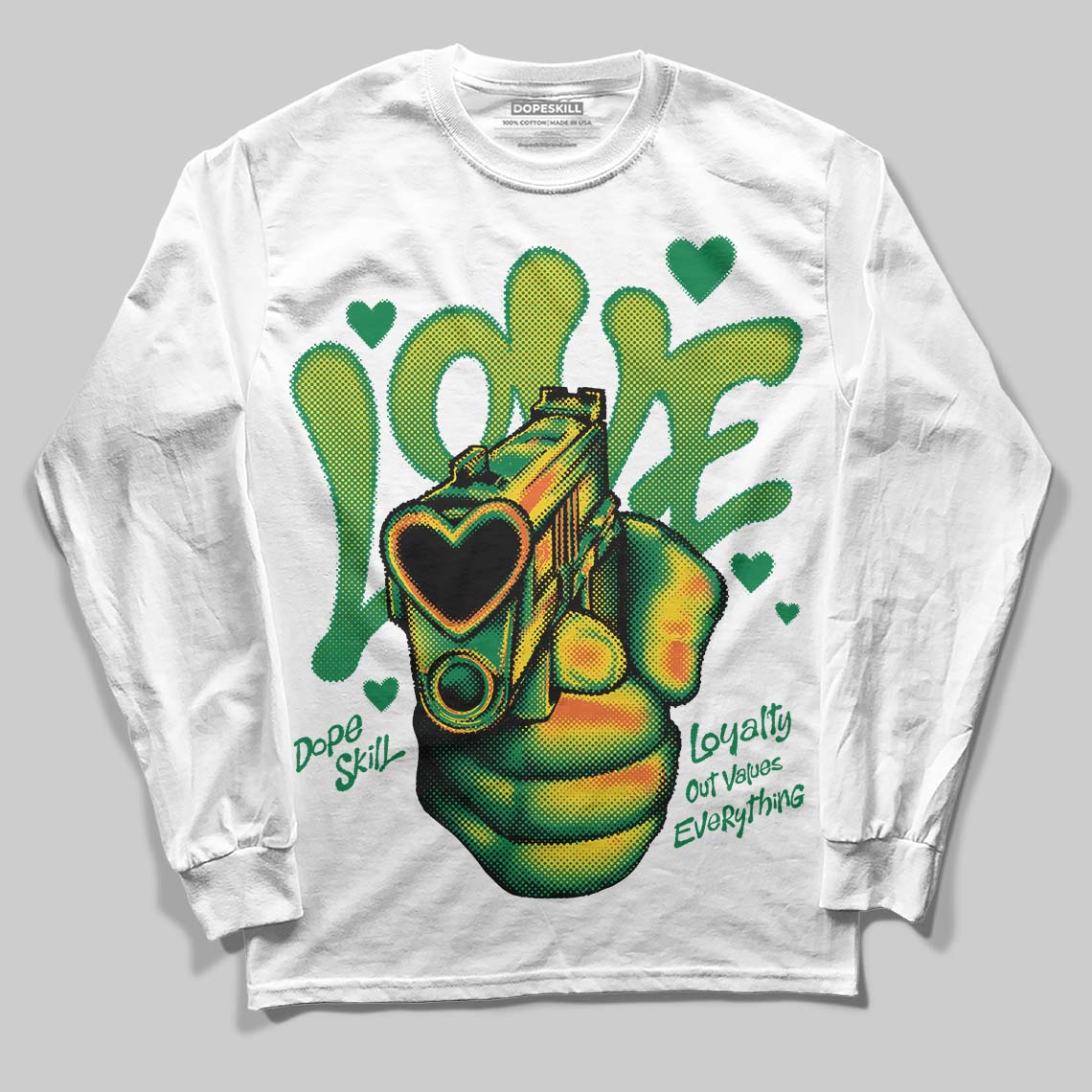 Green Collection superstreetwear Long Sleeve T-Shirt Love Shot Graphic