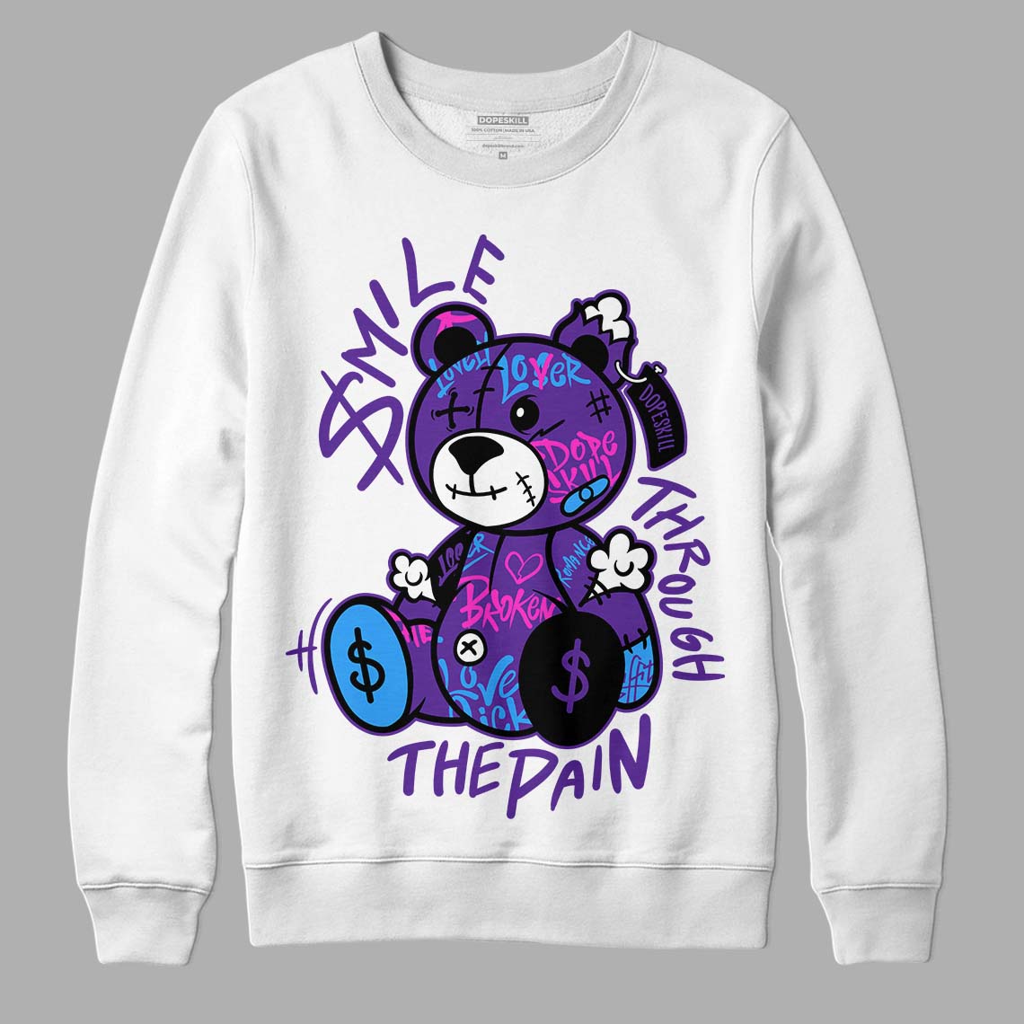 PURPLE Collection superstreetwear Sweatshirt Smile Through The Pain Graphic