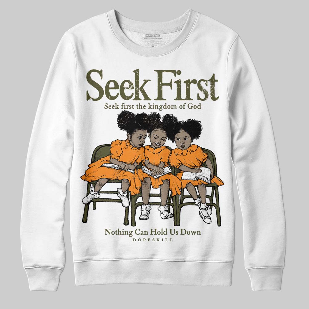 Olive Collection superstreetwear Sweatshirt New Seek First Graphic