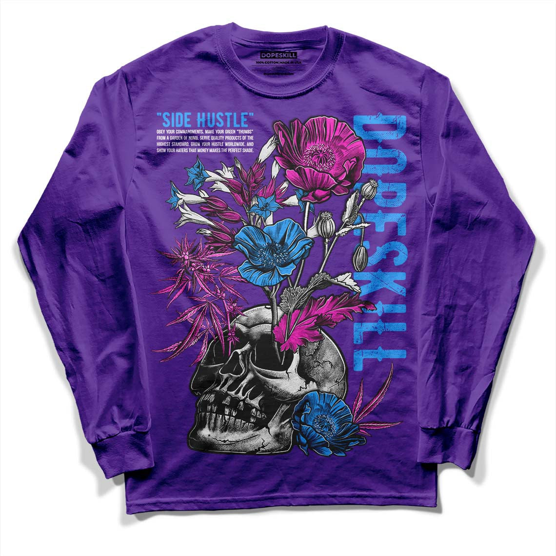 Court Purple 13s superstreetwear Purple Long Sleeve T-Shirt Side Hustle Graphic