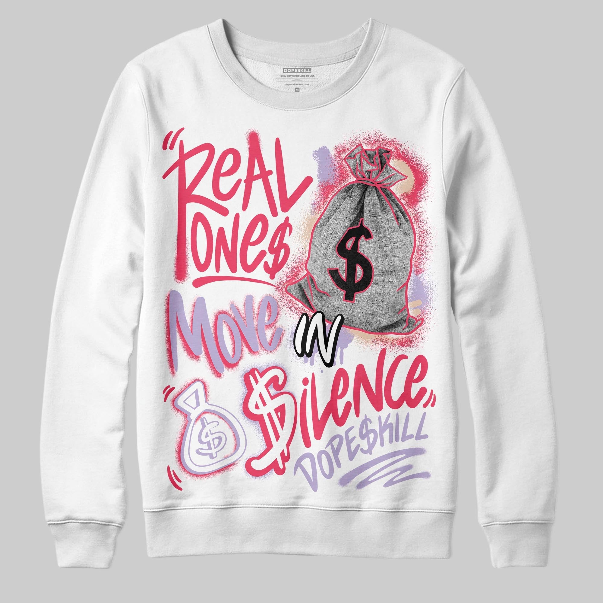 Peanut Butter Jelly 5s superstreetwear Sweatshirt Real Ones Move In Silence Graphic