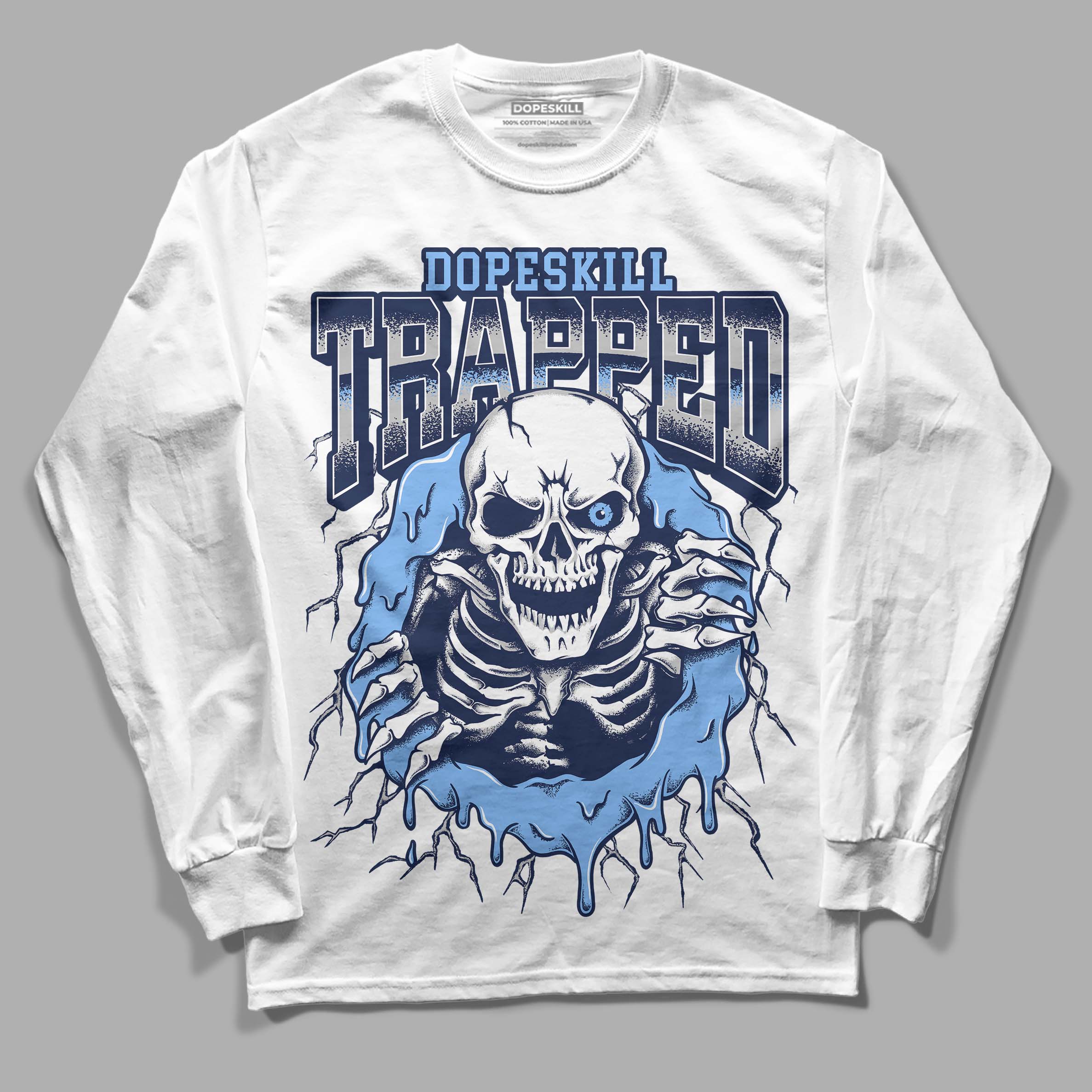 Midnight Navy 5s superstreetwear Long Sleeve T-Shirt Trapped Halloween Graphic