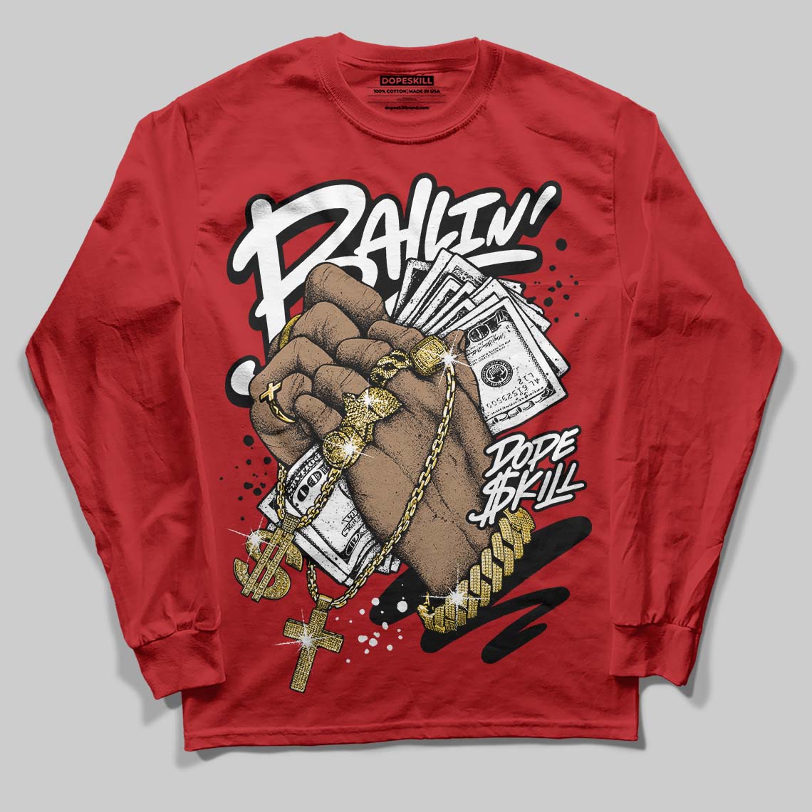 Red Collection superstreetwear Long Sleeve T-Shirt Always Ballin' Graphic