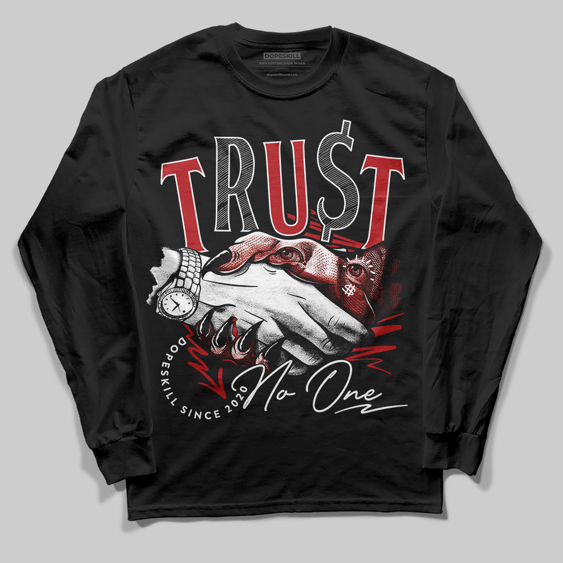 Flu Game 12s superstreetwear Long Sleeve T-Shirt Trust No One Graphic
