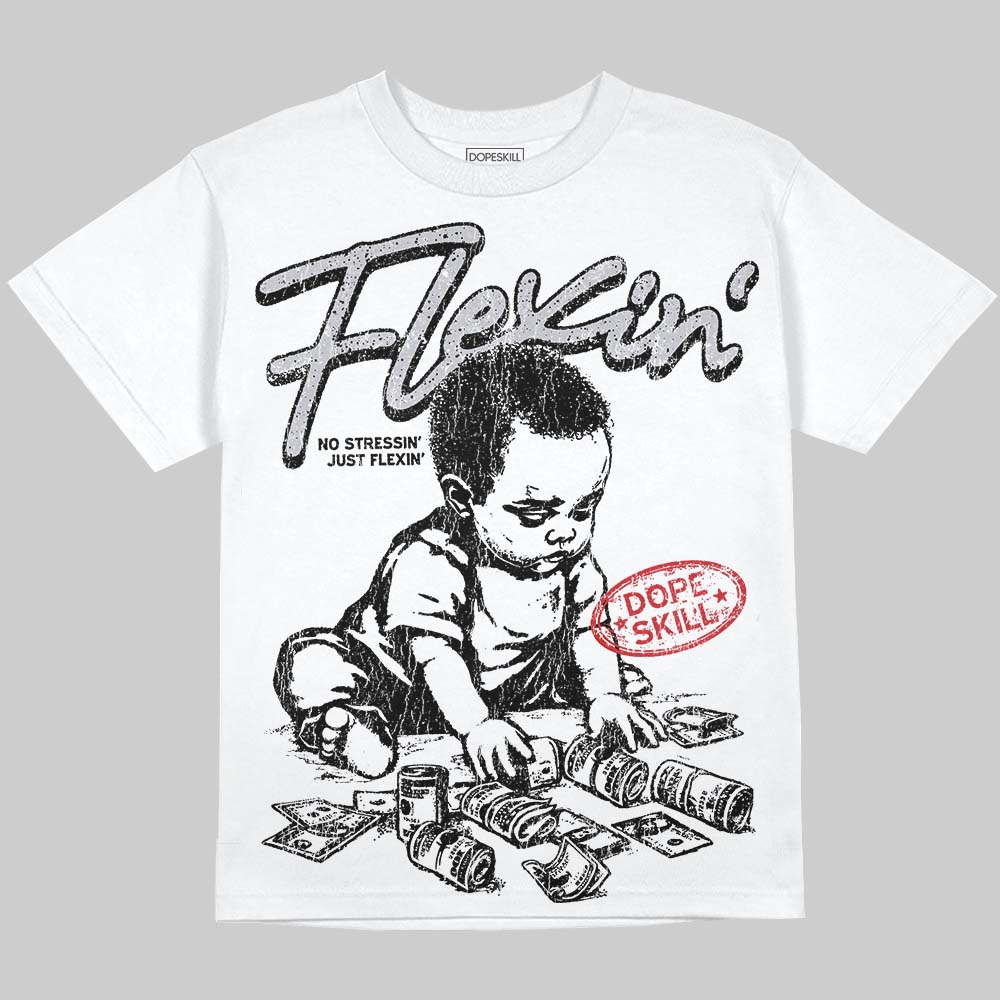 White Cement 4s superstreetwear Oversize Print T-Shirt Flexin' Graphic