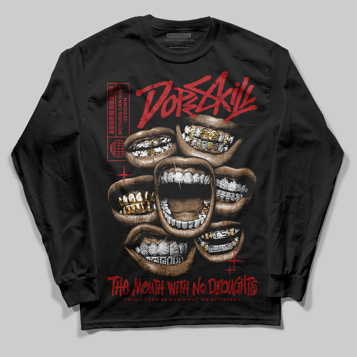 Flu Game 12s superstreetwear Long Sleeve T-Shirt The Mouth With No Droughts Graphic
