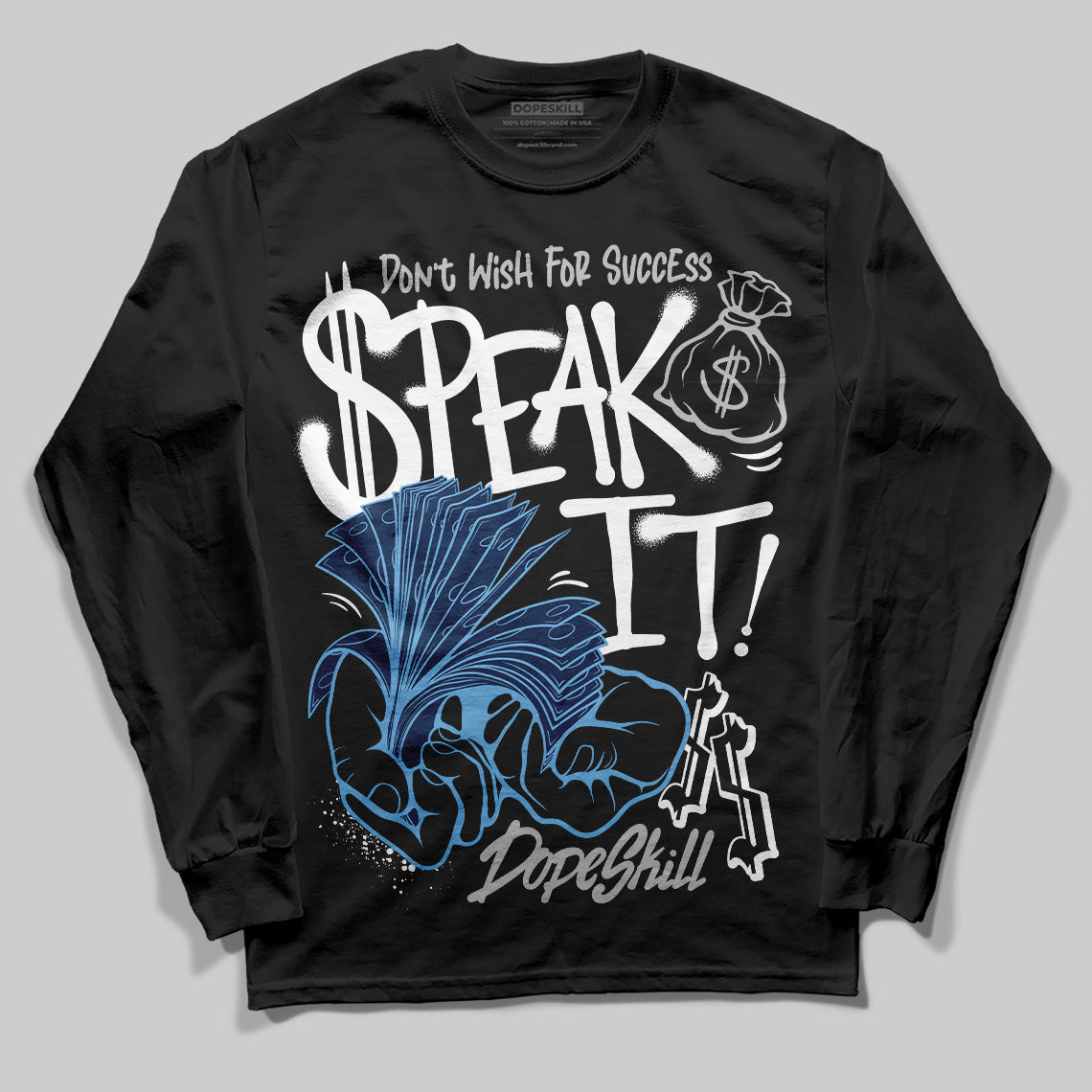 Summit White Navy 4s superstreetwear Long Sleeve T-Shirt Speak It Graphic