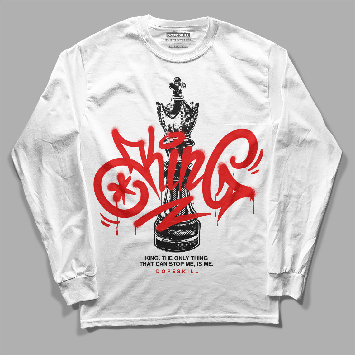 Red Cement 4S superstreetwear Long Sleeve T-Shirt King Chess Graphic