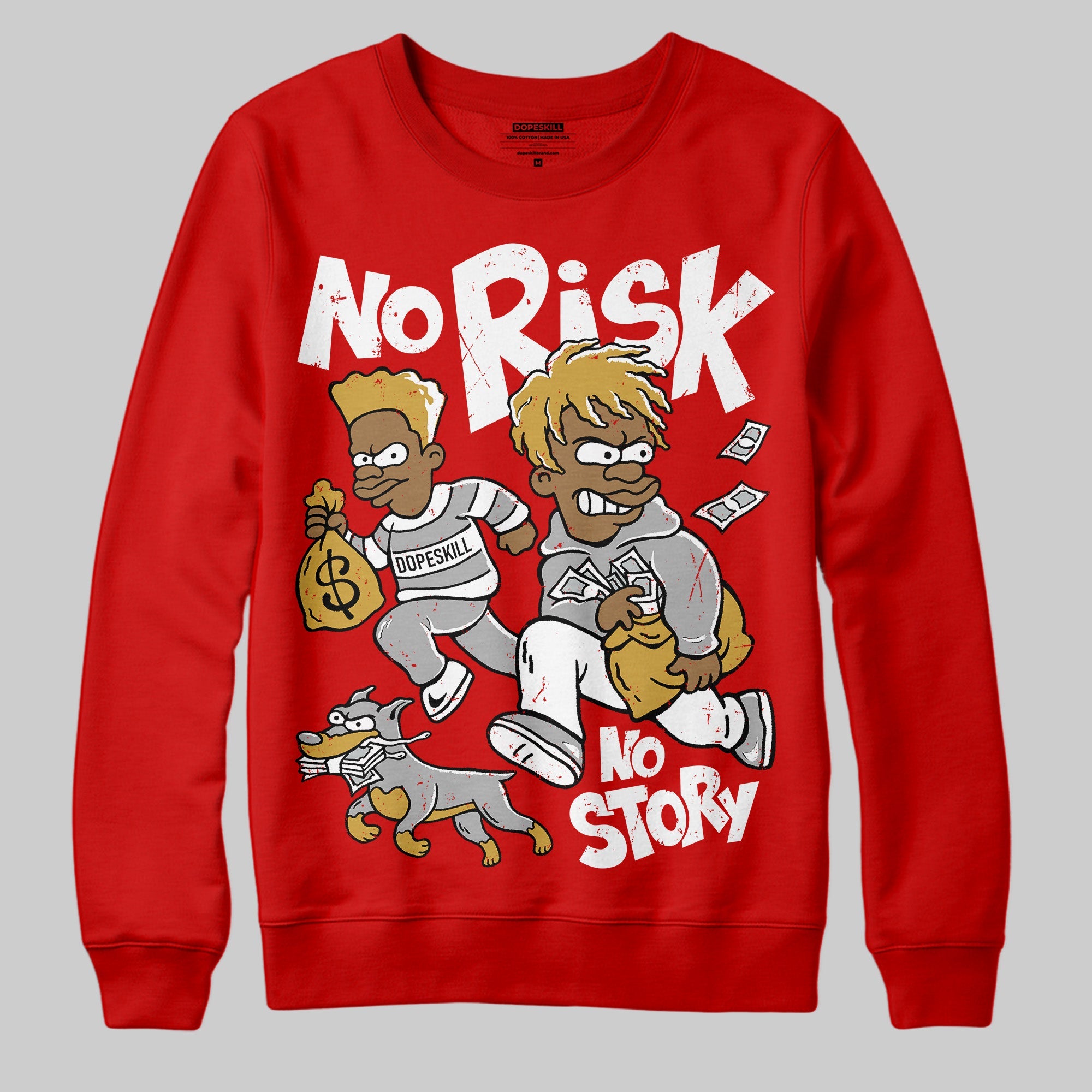 Bred Velvet 11s superstreetwear Red Sweatshirt No Risk No Story Graphic